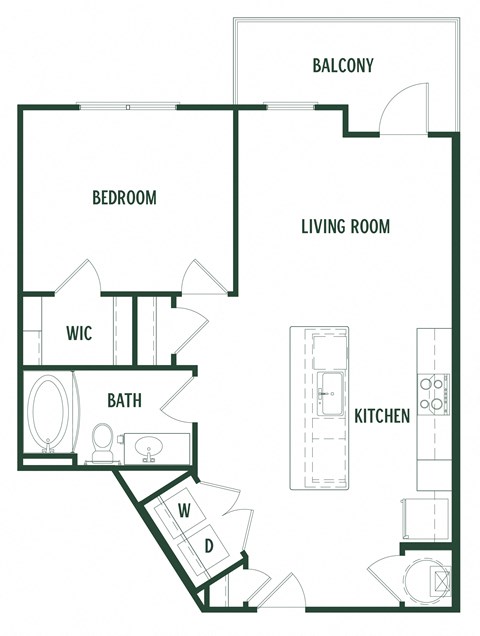 Ash Floorplan with 752 Sq. Ft. at Arcadia Decatur, Decatur, GA